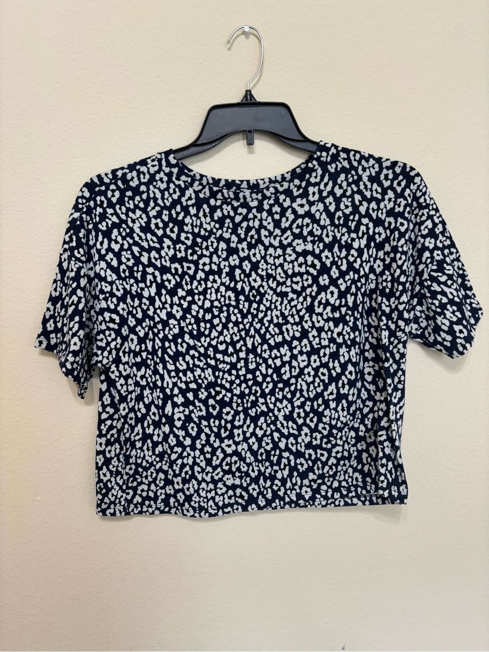 Banana Republic Navy & White Leopard Top